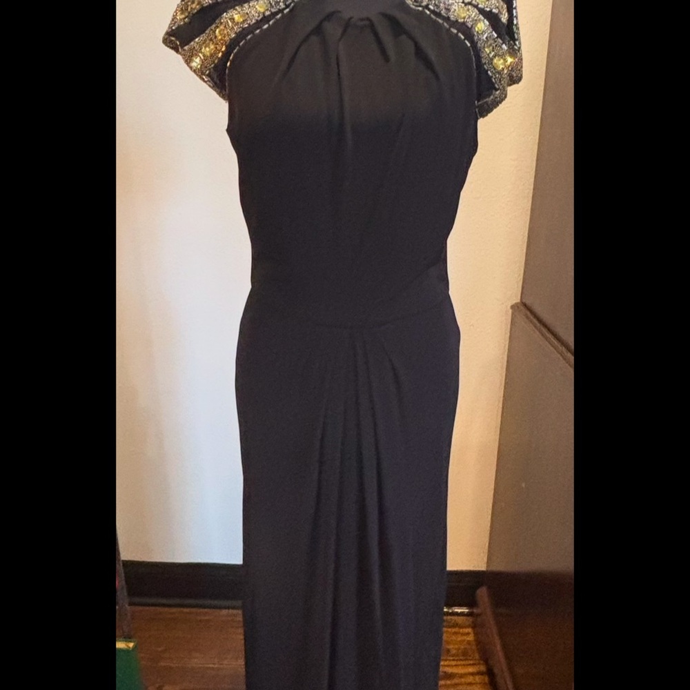 Elegant Black Dress with Gold Accents